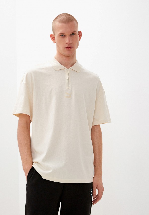 

Поло PUMA, Бежевый, Classics Boxy Zip Polo