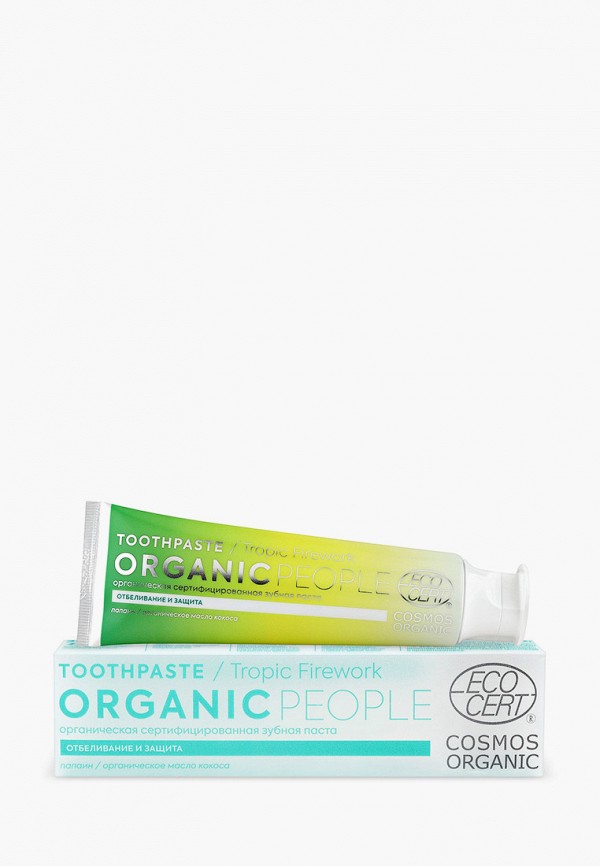 

Зубная паста Organic People, Прозрачный, "TROPIC FIREWORK" отбеливание и защита, 85 г