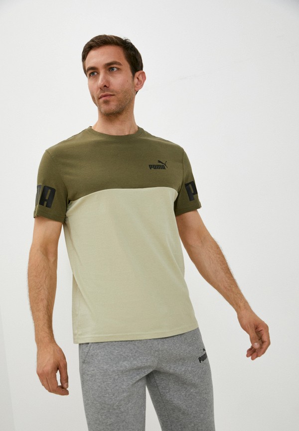 

Футболка PUMA, Хаки, Puma Power Colorblock Tee