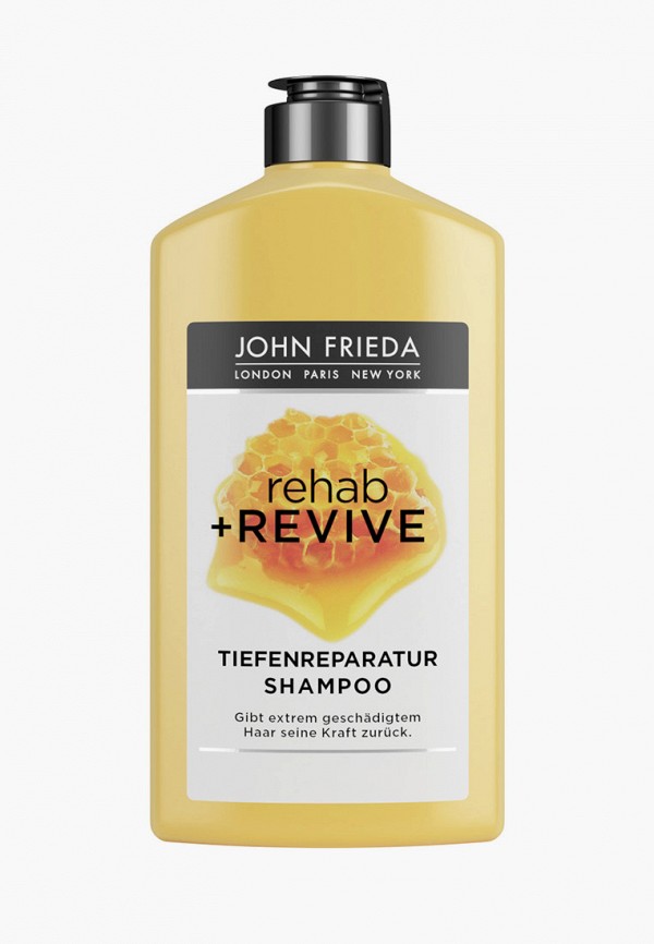 

Шампунь John Frieda, Прозрачный, Rehab&Revive для очищения и восстановления очень поврежденных волос с медом 250 мл