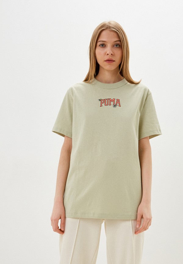 

Футболка PUMA, Зеленый, Downtown Relaxed Graphic Tee