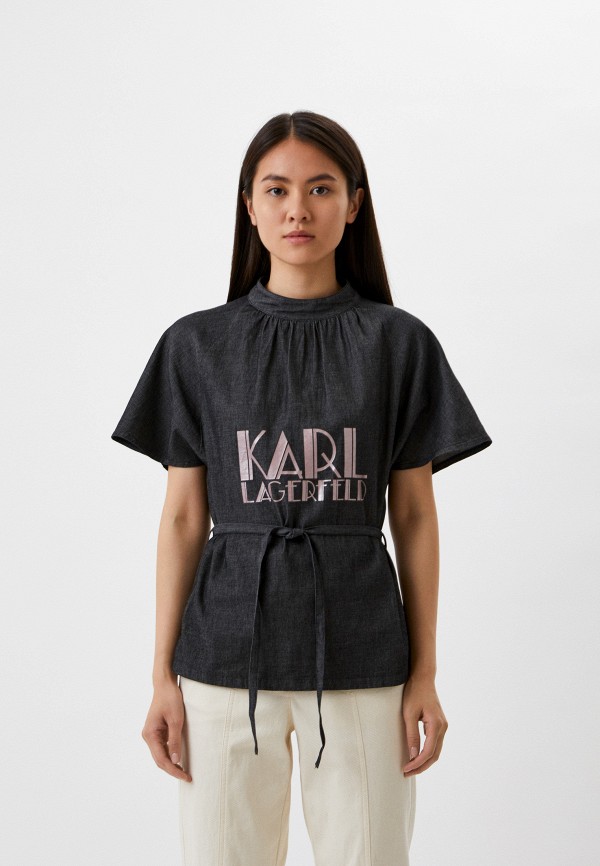 Блуза Karl Lagerfeld Denim серого цвета