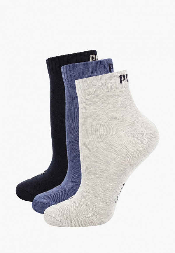 

Носки 3 пары PUMA, Разноцветный, UNISEX QUARTER PLAIN 3P