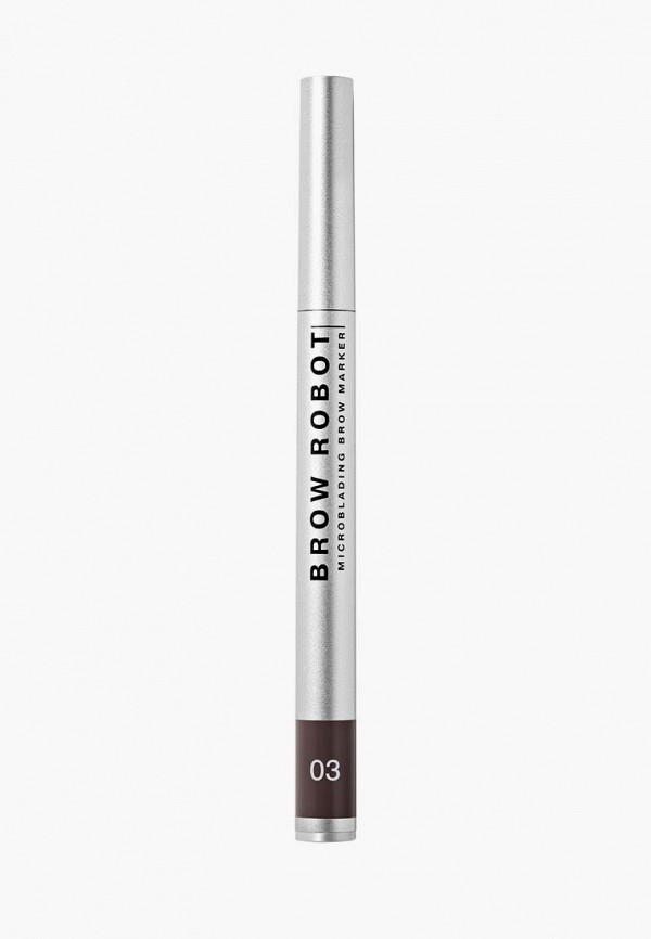 

Карандаш для бровей Influence Beauty, Коричневый, BROW ROBOT, маркер с тонкой кистью, эффект микроблейдинга, тон 03 темно-русый, 0.7 мл