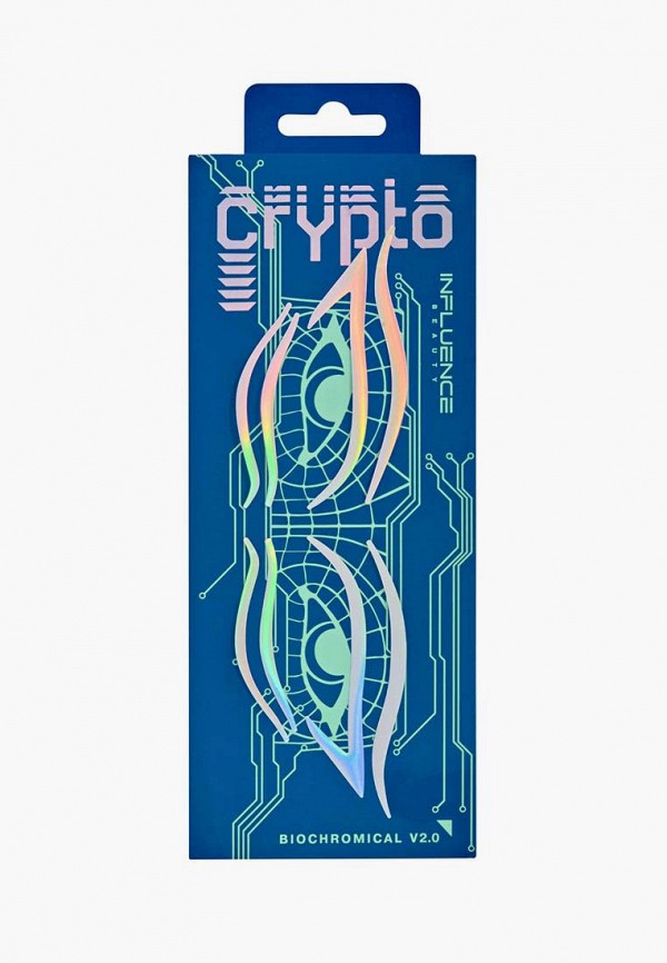 

Наклейки для лица Influence Beauty, Разноцветный, "CRYPTO" для макияжа глаз и лица, голографические, V2, футуристичный дизайн, универсальная форма наклеек, 1 шт