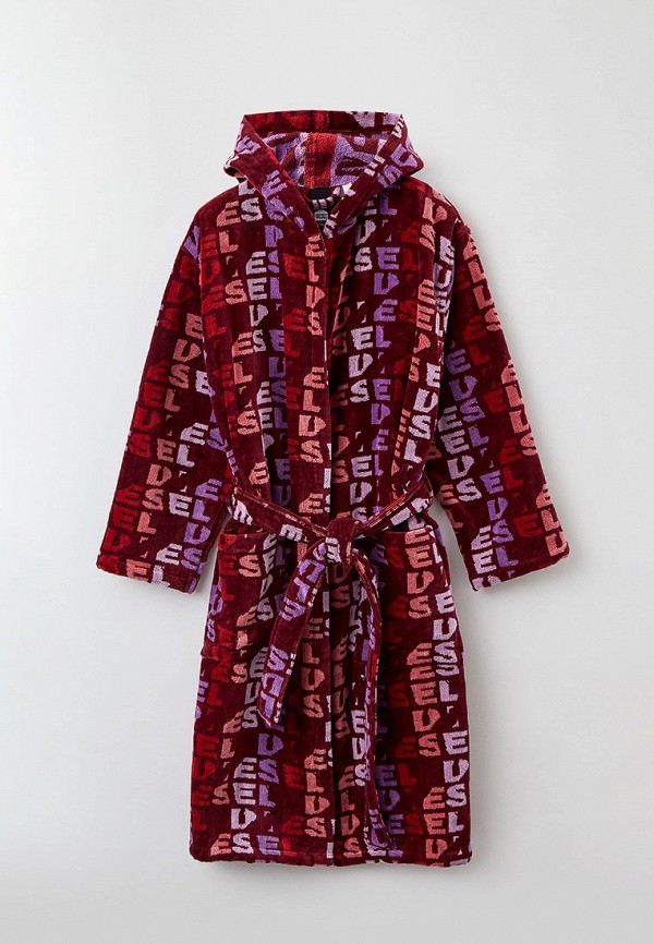

Халат домашний Diesel, Бордовый, RIPPED LOGO S/M HOOD