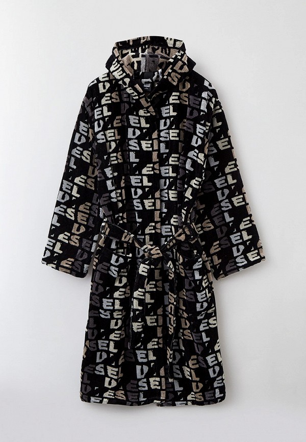 

Халат домашний Diesel, Черный, RIPPED LOGO L/XL HOOD