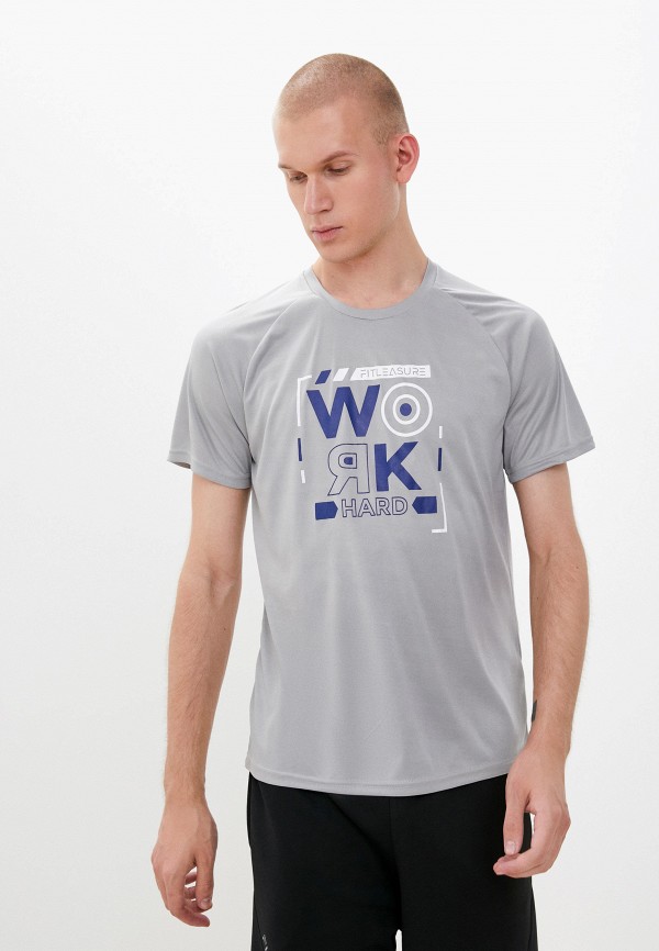 

Футболка спортивная Fitleasure, Серый, Work Hard Tee
