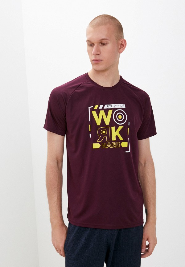 

Футболка Fitleasure, Бордовый, Work Hard Tee