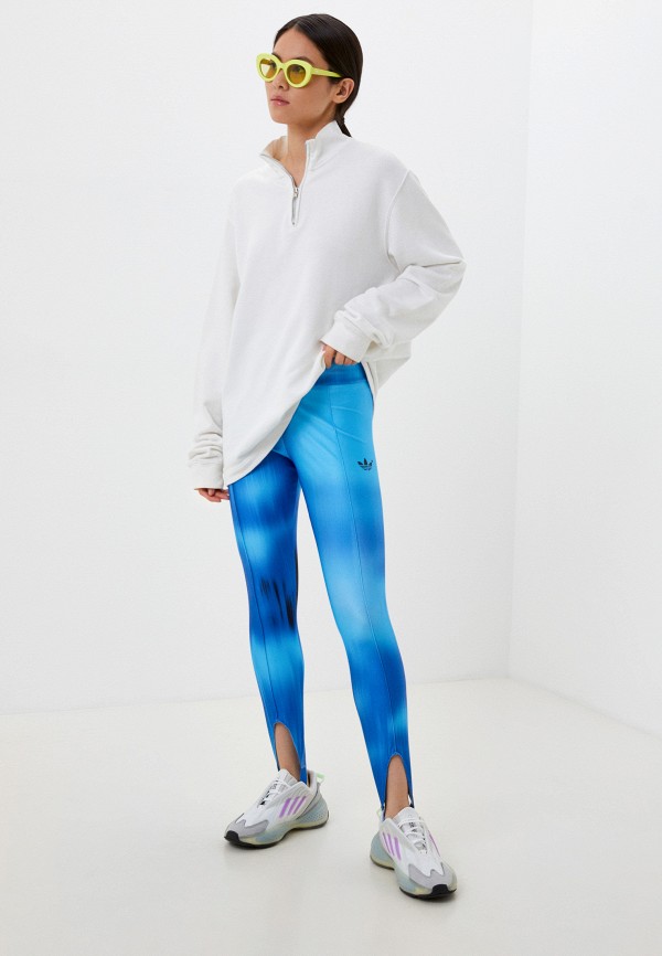 Леггинсы adidas Originals голубой, размер 42, фото 2