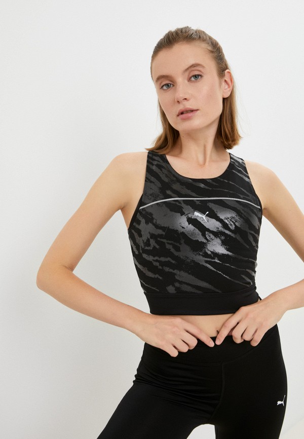 

Топ спортивный PUMA, Черный, RUN HIGH SHINE CROP TANK W
