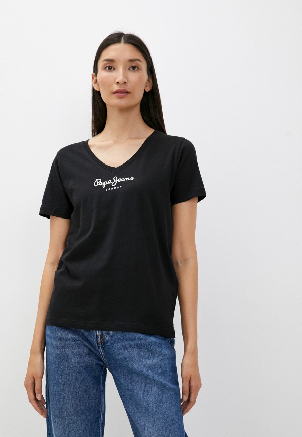 

Футболка Pepe Jeans, Черный, CAMILA V NECK