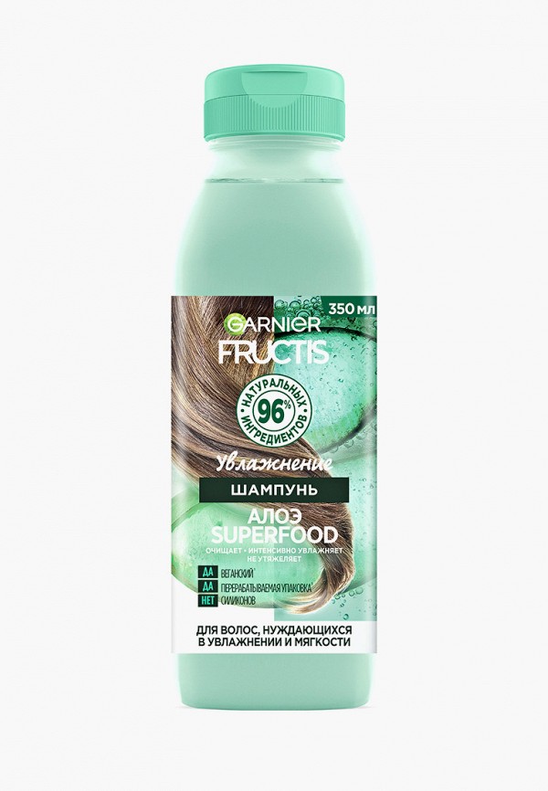 

Шампунь Garnier, Прозрачный, Fructis "Алоэ Superfood Увлажнение" для волос, 350 мл