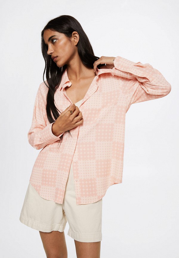 

Блуза Mango, Розовый, BASIC