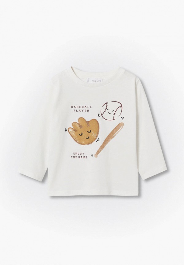 

Лонгслив Mango Kids, Белый, BASEBALL