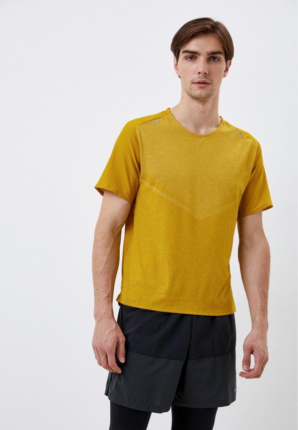 

Футболка спортивная Nike, Желтый, M NK RN DVN TECHKNIT ULTRA SS