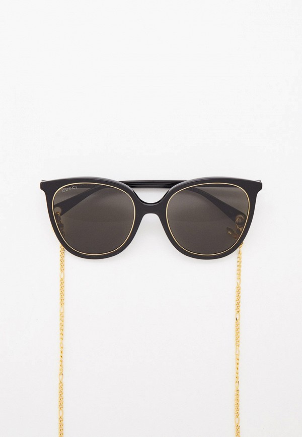 

Очки солнцезащитные и цепочка Gucci, Черный, GG1076S 001