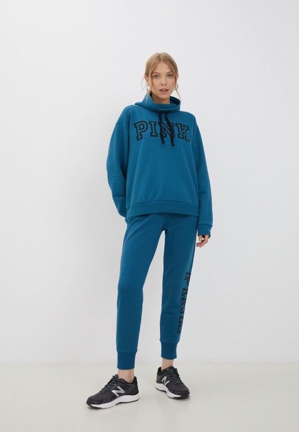 Брюки домашние Victoria's Secret Pink бирюзовый, размер 40, фото 2