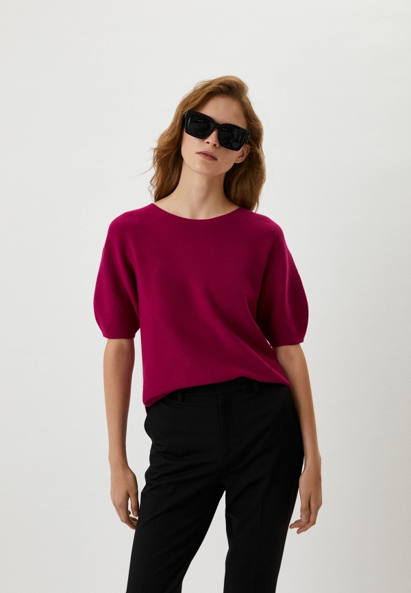

Джемпер UNIQLO, Фуксия, из хлопка, 3D-вязка