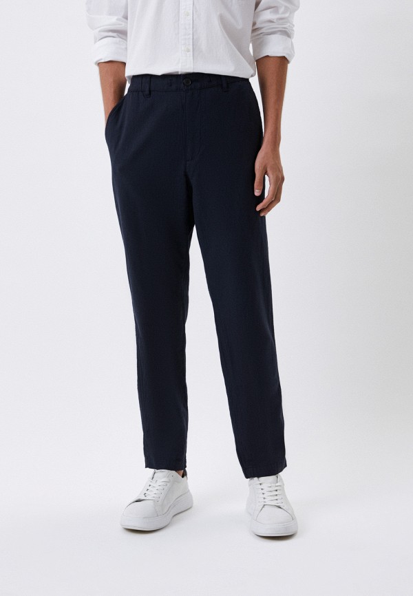 

Брюки UNIQLO, Синий, из хлопка и льна