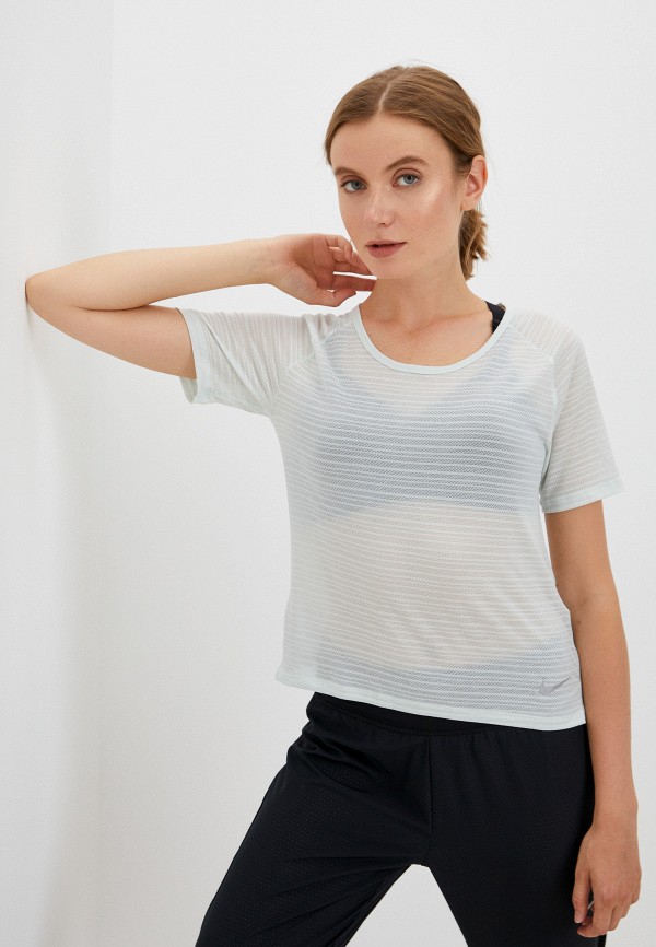 

Футболка спортивная Nike, Зеленый, W NK MILER TOP SS BREATHE