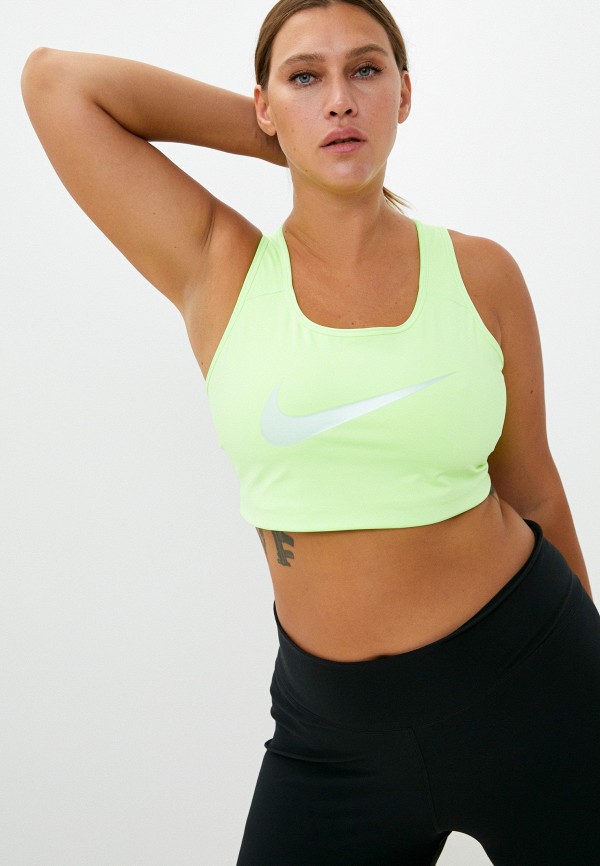 

Топ спортивный Nike, Зеленый, W NK SWSH PLS ICNCLSH GX BRA