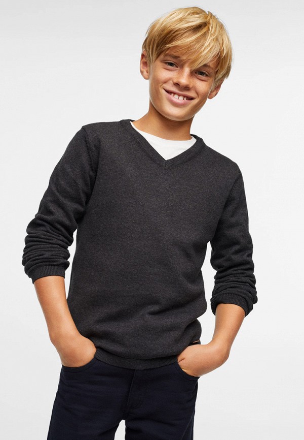 Пуловер Mango Kids серый, размер 116, фото 3