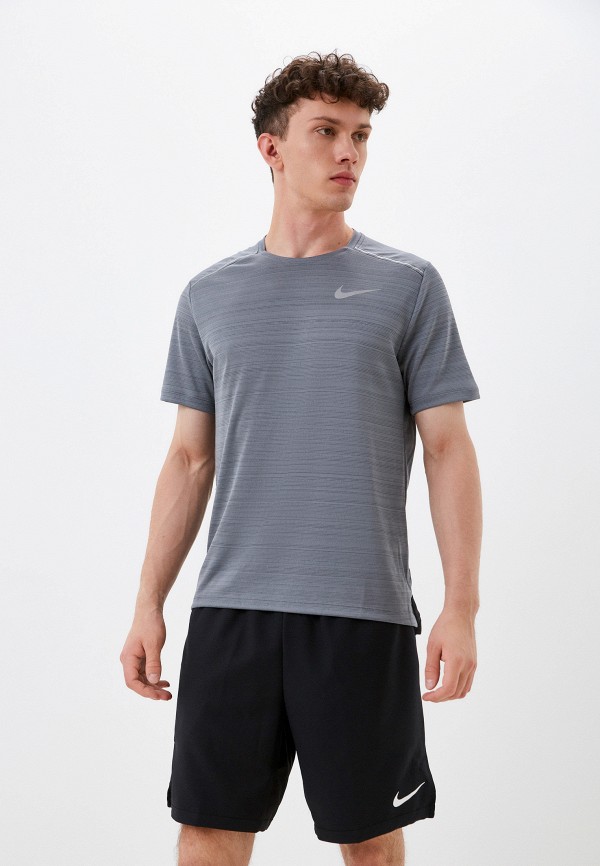 

Футболка спортивная Nike, Серый, M NK DF MILER TOP SS NFS