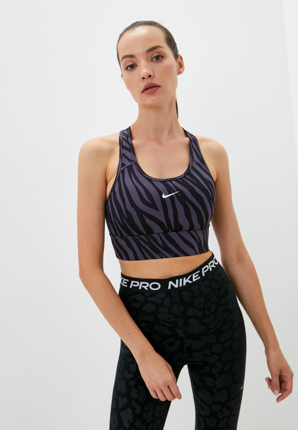 

Топ спортивный Nike, Фиолетовый, W NK DF SWSH ICNCLH LL BRA