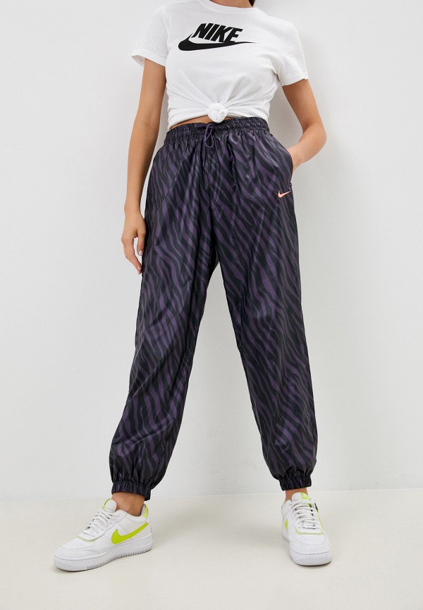 

Брюки спортивные Nike, Фиолетовый, W NSW ICN CLSH PANT WVN AOP HR