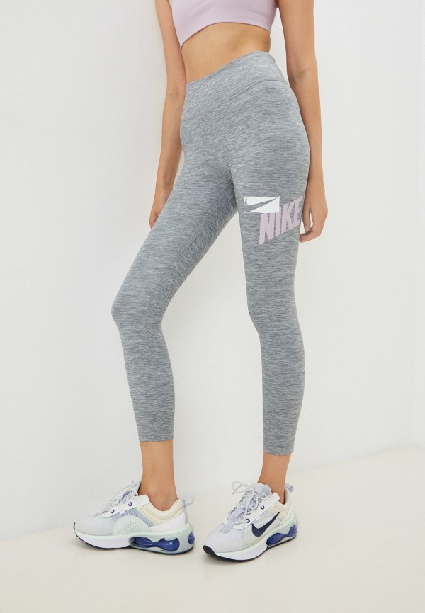 

Тайтсы Nike, Серый, W NIKE ONE CP HBR HTR GX T 2.0