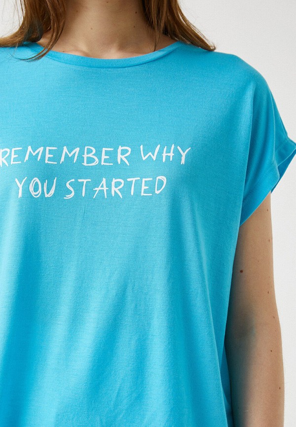 Футболка Koton голубой, размер 46, фото 3