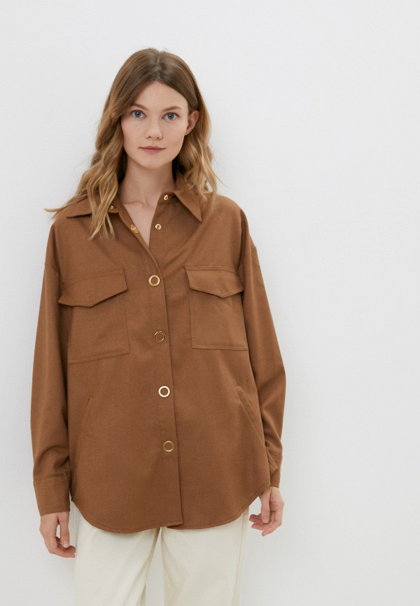 

Рубашка Koton, Коричневый, Overshirt