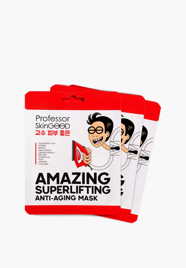 

Маски для лица 3 шт. Professor SkinGood, Прозрачный, омолаживающие, Лифтинг, Amazing superlifting anti-aging mask, с гиалуроновой кислотой и пептидами