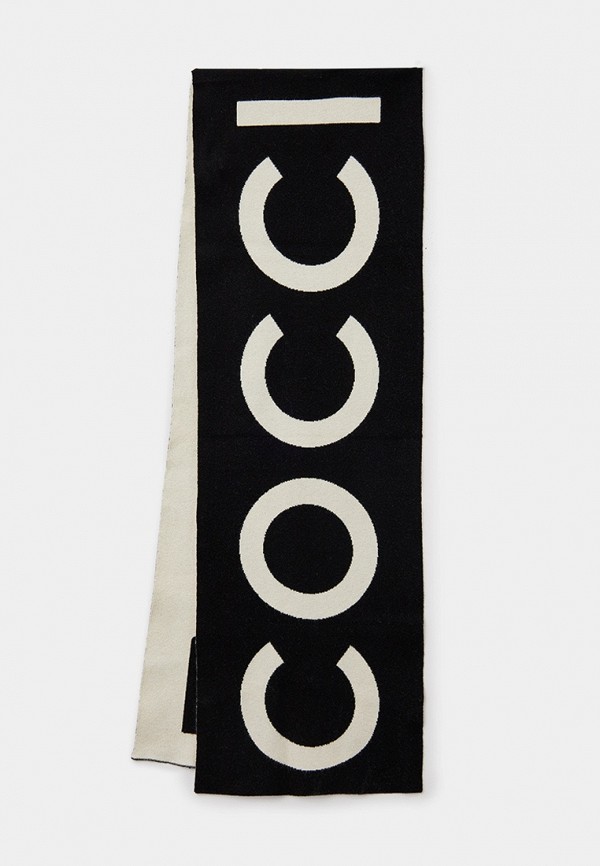 

Шарф Coccinelle, Черный, двусторонний , MAXI LOGO