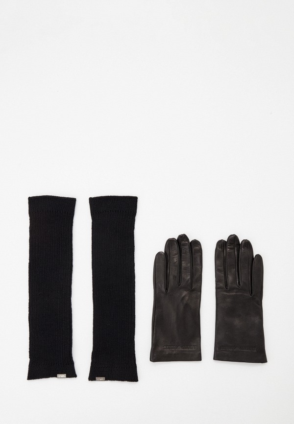Перчатки и митенки Emporio Armani черного цвета