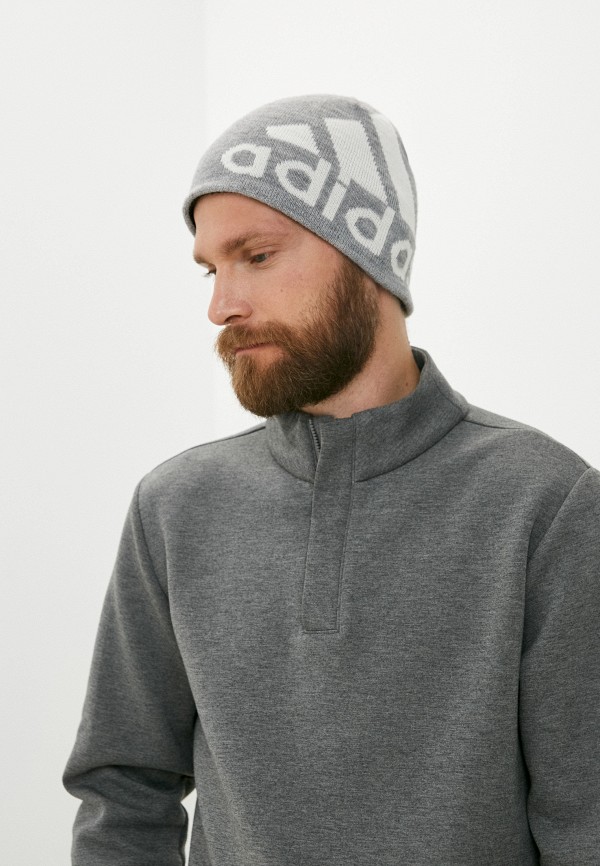 Шапка adidas серый, размер 52, фото 3