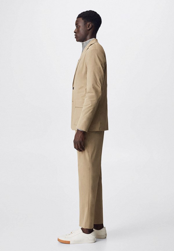 Пиджак Mango Man бежевый, размер 50, фото 5