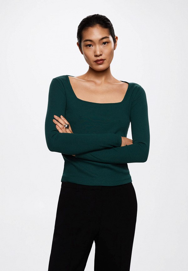 

Лонгслив Mango, Бирюзовый, COTTET