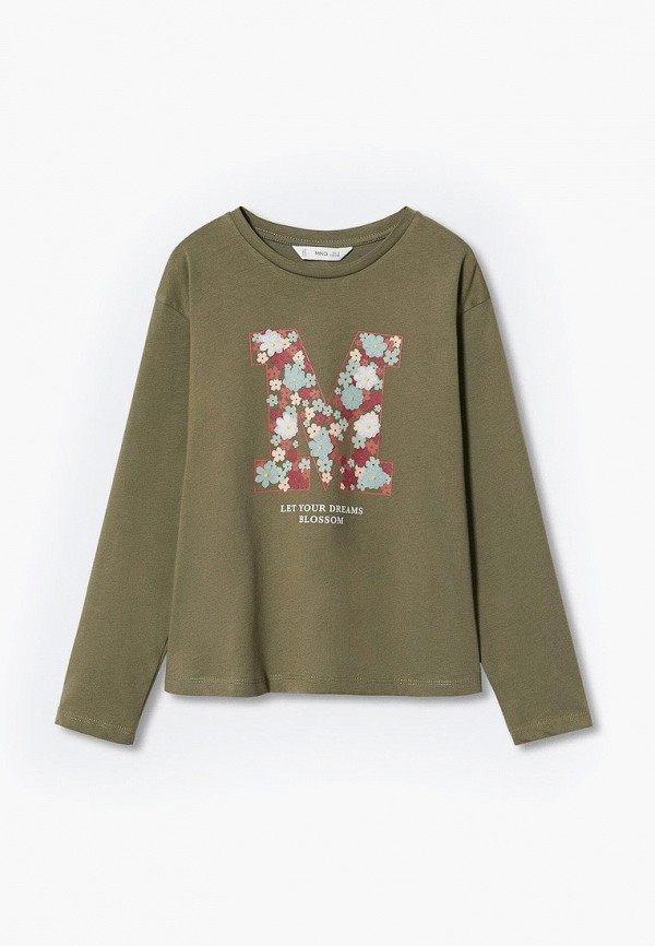

Лонгслив Mango Kids, Хаки, BLOSSOM