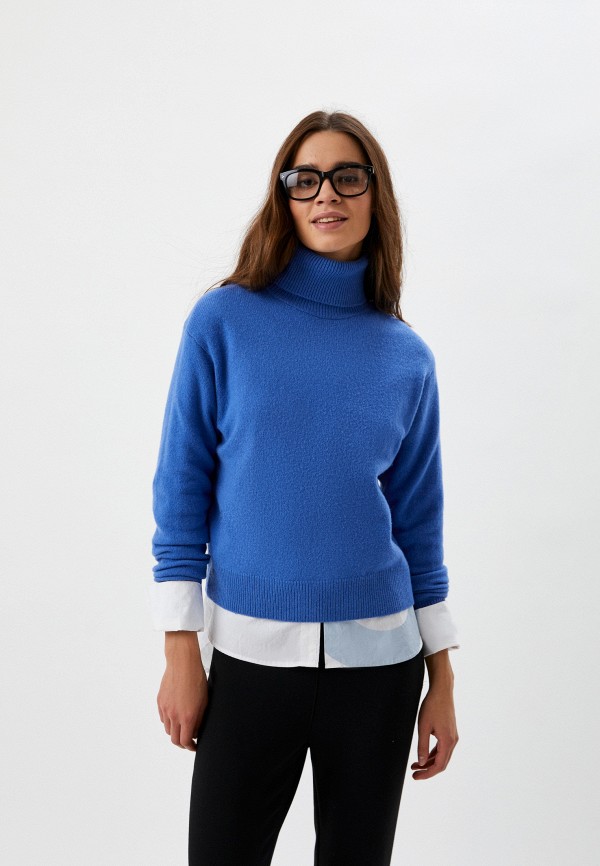 

Водолазка UNIQLO, Голубой, из овечьей шерсти класса премиум