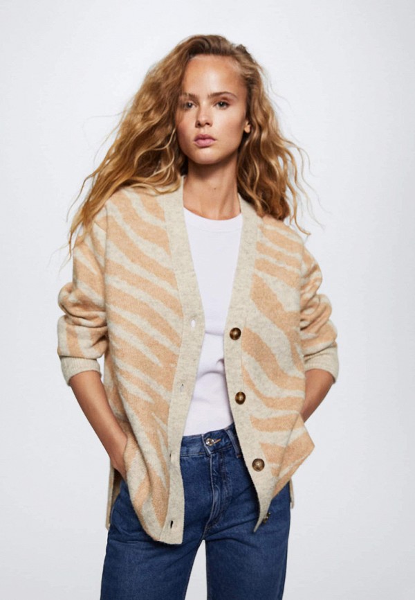 

Кардиган Mango, Коричневый, ZEBRY