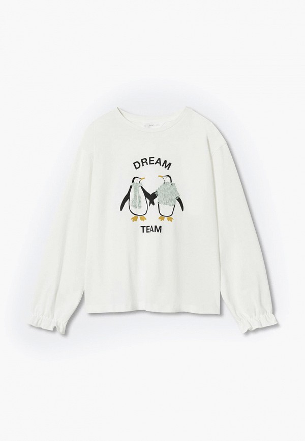 

Лонгслив Mango Kids, Белый, PENGUIN