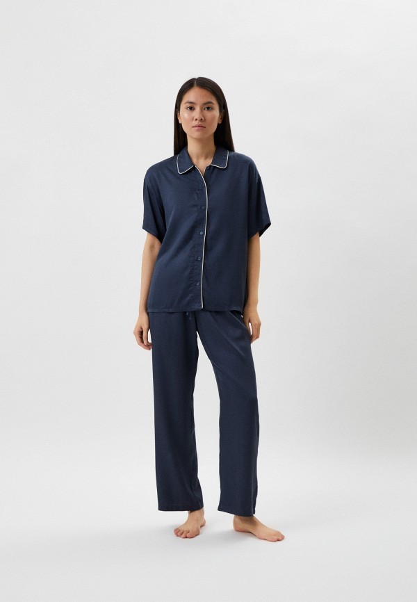 

Пижама UNIQLO, Синий, из сатина