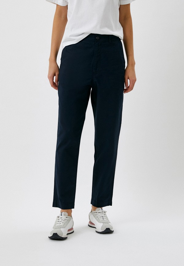 

Брюки UNIQLO, Синий, из хлопка и льна