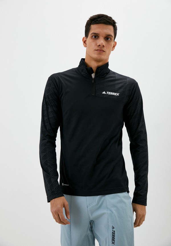 

Лонгслив спортивный adidas, Черный, MT HALF ZI LS