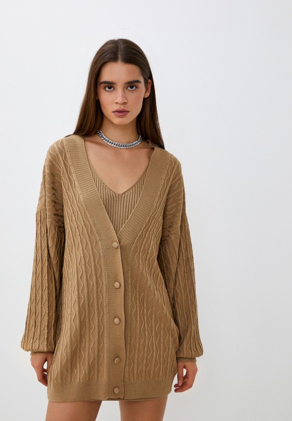 

Платье и кардиган TrendyAngel, Коричневый