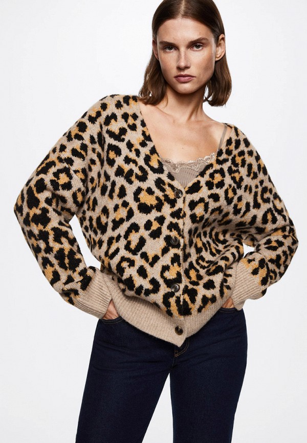 

Кардиган Mango, Бежевый, LEOPARD