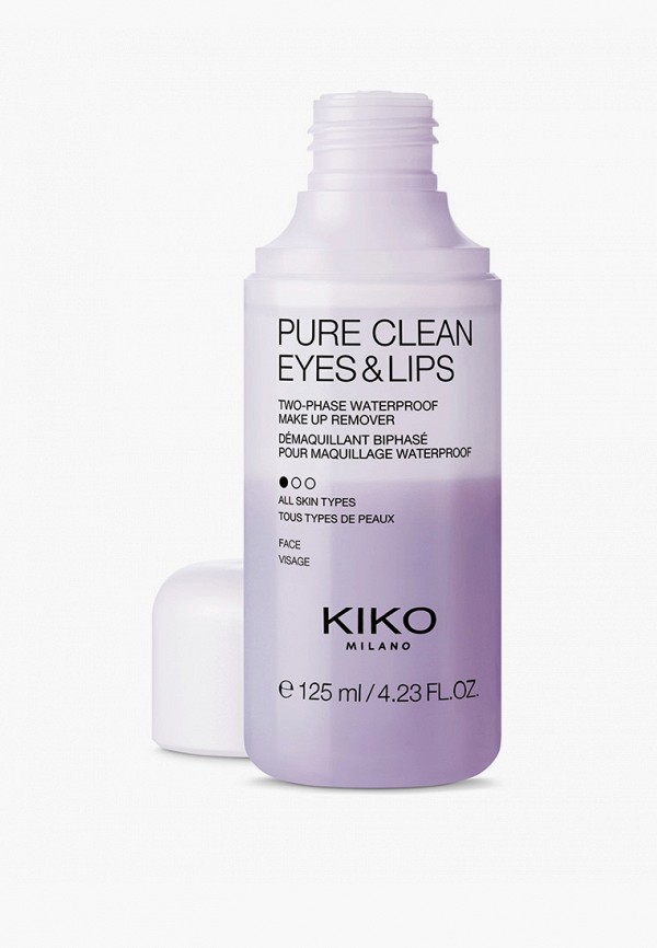 

Средство для снятия макияжа Kiko Milano, Прозрачный, PURE CLEAN EYES & LIPS, 125 мл