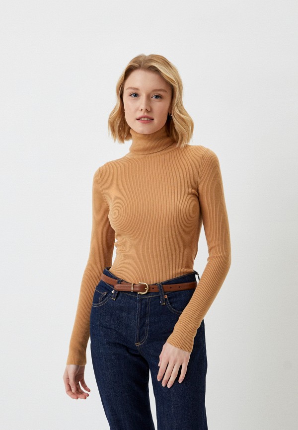 

Водолазка UNIQLO, Коричневый, из экстратонкой мериносовой шерсти